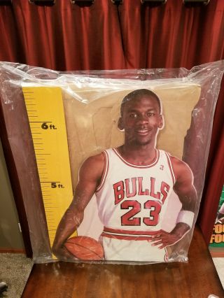 Michael Jordan 1987 Vintage Life Size Measure Up Cardboard Cut Out.  Never Opened