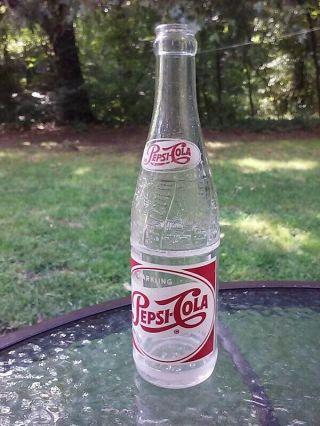 Vtg 1957 Anchor Hocking Red Label Pepsi Cola Glass Returnable Bottle Bryan Ohio