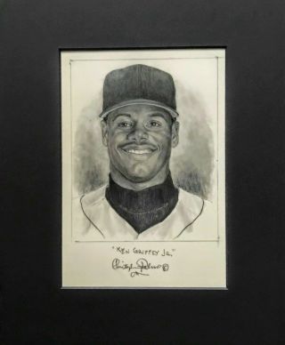 Ken Griffey Jr.  Signed Artwork By Christopher Paluso