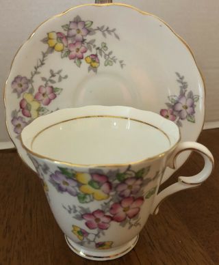 Vintage Colclough Bone China Tea Cup And Saucer Mixed Flowers Made In England