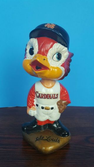 Vintage 1960s Mlb St Louis Cardinals Baseball Bobblehead With Box.