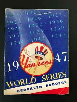 1947 World Series Souvenir Program - York Yankees Vs Brooklyn Dodgers,  Vg/ex