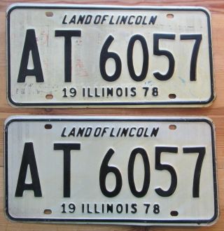 Illinois 1978 License Plate Pair At 6057