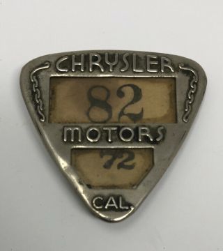 Antique Chrysler Plant Employee Badge Pin.  In3