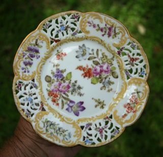 5 Antique Porcelain Hand Painted Gilman Collamore Dessert Plates Ca.  1890s Rare