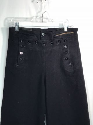 Vintage 40s 50s US Navy Wool Crackerjack Bell - Bottom Pants Size 32x30 2