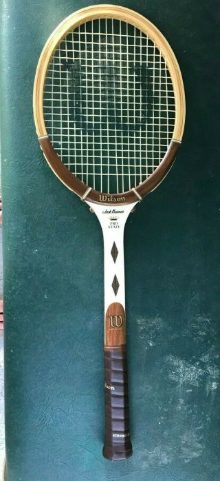 Vintage Wilson Jack Kramer Pro Staff Wood Tennis Racket With Head Cover
