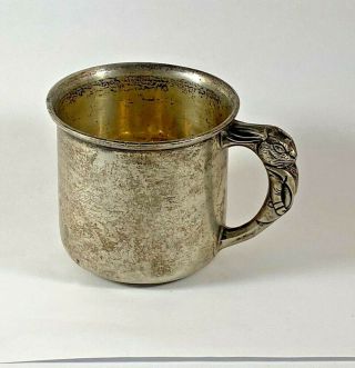 Vintage Saart 925 Sterling Child’s Cup Mug Peter Rabbit Bunny Handle No Mono