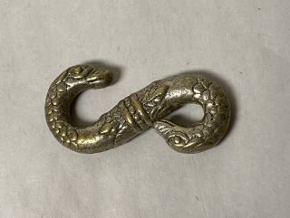 Antique Civil War Era Belt Buckle Serpent Snake Connector Piece (only)