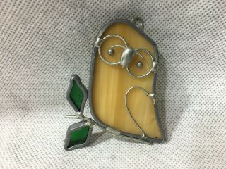 Owl Stained Glass Vintage Leaded Suncatcher 3
