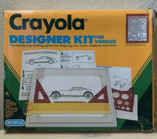 Vintage 1982 Crayola Designer Kit For Designing Vehicles Set No.  5605
