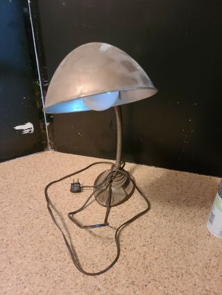 Vintage Flexible Goose Neck Cast Iron Base Metal Desk Lamp