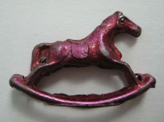 Vintage Old Metal Miniature Rocking Horse Cracker Jack Toy Prize 1920 