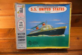 Vintage S.  S.  United States Ship Puzzle Milton Bradley