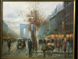Vintage French Impressionist Oil Painting Listed Artist T.  E.  Pencke