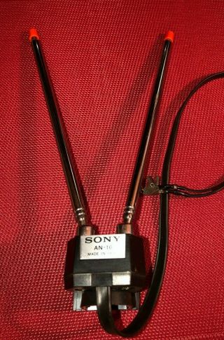 Vintage Sony An - 16 Antenna Rabbit Ears Vhf Tv Vhf - Extending 42 "