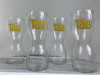 Vintage Tab Soda Drinking Glass Coca Cola Diet Drink Hourglass Shape