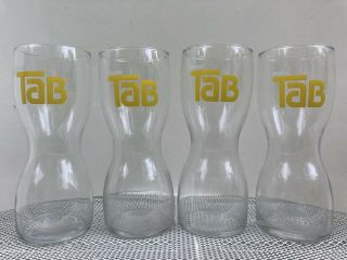 Vintage TAB Soda Drinking Glass Coca Cola Diet Drink Hourglass Shape 2