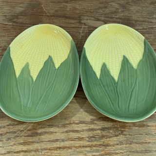 Vintage Shawnee Pottery Corn Plate Platter Serving Dish 9.  5 " X 6.  5” Usa Set Of 2