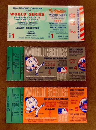 Ny Mets 1969 World Series Games 1,  4 & 5