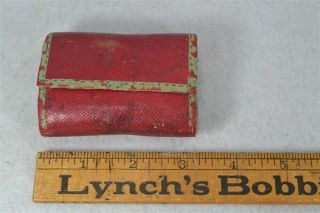 Sewing Needle Pin Case Kit Cushion Hand Made Early 19th C Red Leather Antique