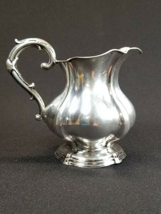Vintage Sterling Silver Tea Milk Pitcher Creamer Ribbed Mellon Scroll Design