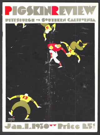 1930 Rose Bowl Football Game Program Pittsburgh Vs.  Southern Cal