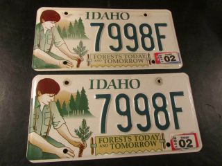 Idaho Forest Today And Tomorrow License Plates (pair) 7998f Year 2011