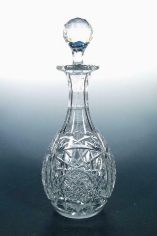 American Brilliant Period Abp Cut Glass Antique Crystal Decanter Early 19th C