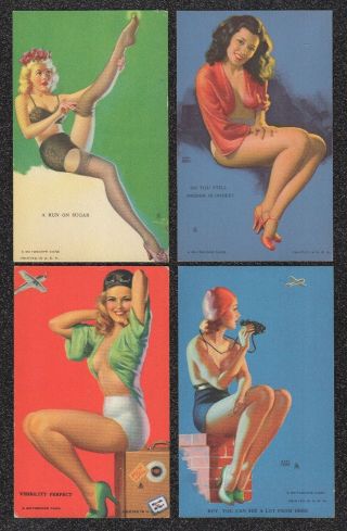 Lqqk 4 Vintage 1940s Risque Mutoscope Pin - Up Arcade Cards 6