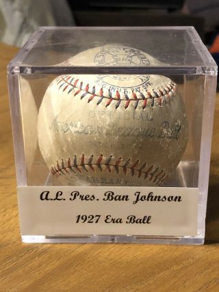 1927 Reach Official American League Ban Johnson Baseball Vintage