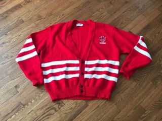 Men’s Vintage Indiana University Team One Cardigan Sweater Size Xl