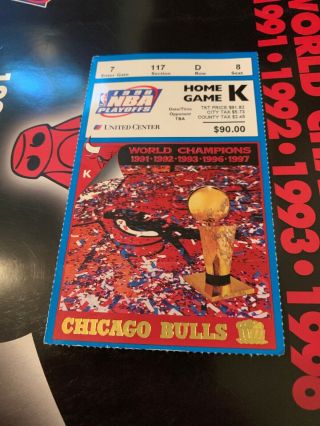 1998 Michael Jordan Nba Finals Ticket Game 3 Chicago Bulls