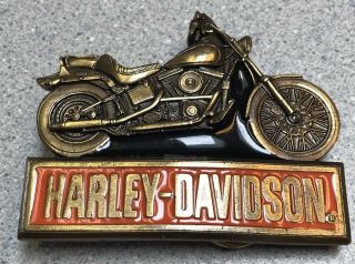 Vintage 1993 Harley Davidson Pewter Belt Buckle - Official Hd