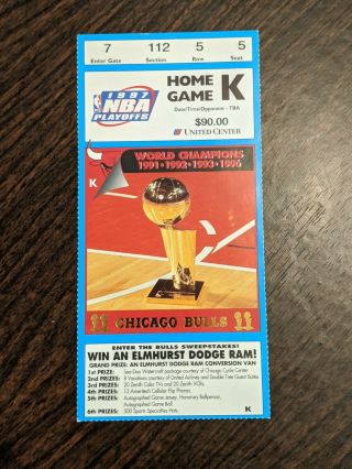 1997 Chicago Bulls Utah Jazz Nba Finals Season Ticket Stub Michael Jordan 38 Pts