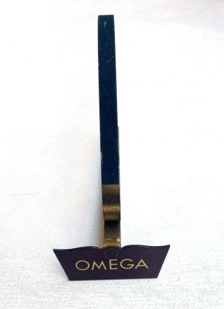 Antique Omega Watch Stand Display In Metal,  Swiss Made (ar2931)