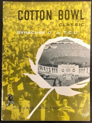 1957 Syracuse College Dallas Cotton Bowl Classic Program