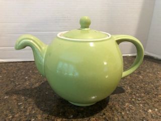 Vintage Hall China Small Lime Green Airflow Teapot With Lid