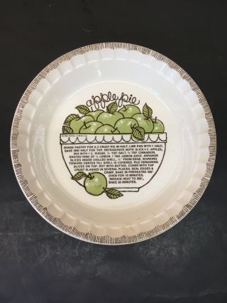 Vintage 1983 Ceramic Apple Pie Baking Plate Royal China Co Usa Deep Dish Recipe