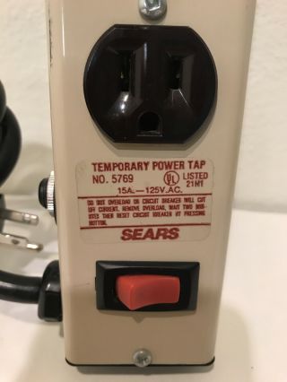 Vintage 1985 Sears Power Surge Strip 2