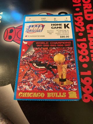 1998 Michael Jordan 6th Mvp Nba Finals Ticket Game 3 6th Title Chicago Bulls