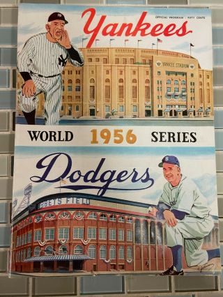 1956 York Yankees Vs Brooklyn Dodgers Official World Series Unscored Program
