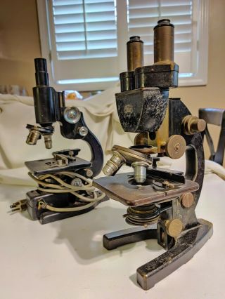 Carl Zeiss Jena,  Spencer Vintage Antique Microscope,  Bausch & Lomb Optical Co.