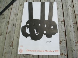 1972 Munich Olympics Class 2 25 " X 40 " Artist: Pierre Soulages " Posters "