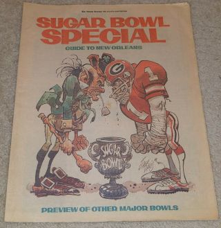 1981 Sugar Bowl Special,  Georgia Bulldogs Vs Notre Dame Irish,  Jack Davis Cover