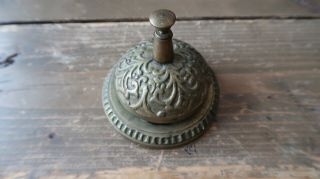 Vintage Brass Ornate Desk Customer Service Counter Bell 3 