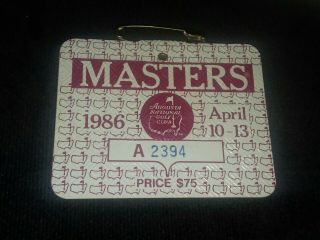 Ap - 126 Masters 1986 Augusta National Golf Club Ticket Badge Jack Nicklaus Wins