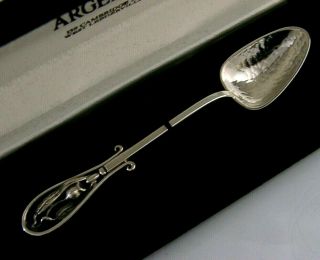 Cased Australian Sterling Silver Arts And Crafts Gumnut Spoon C1980 Hand Made