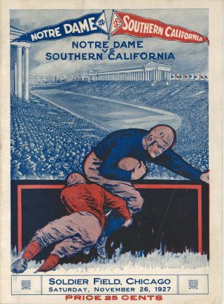 1927 Notre Dame Vs.  Southern Cal Usc College Rockne Football Game Program 153573