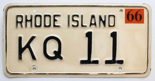 Vintage Rhode Island 1966 License Plate,  Kq 11,  Quality